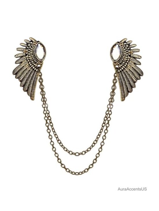 Jewelry - Long Chain Brooch Pin for Sweaters Shawl Cardigan Coat Women Men Metal Alloy